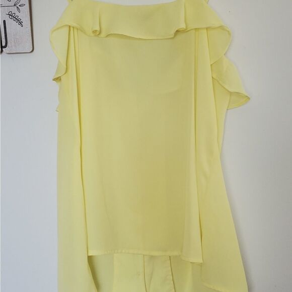 Dex Women's Spaghetti Strap Size XS Yellow Tank Top Blouse - Picture 4 of 7